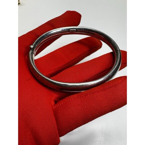 Vintage Tiffany & Co. 925 Sterling Silver Hinged Bangle Bracelet 7 1/4” Classic - Picture 1 of 9